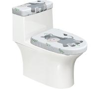 Copriwater morbido con asino sorridente, 2 pezzi, coperture elastiche riutilizzabili per WC a forma di U/O, decorazione per il bagno