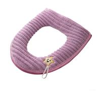 Copriwater morbido e caldo, per WC a forma di U, impermeabile e lavabile, accessorio da bagno con schienale in pelle PU, spesso peluche comfort La (viola)