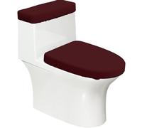 Copriwater morbido rosso vino, 2 pezzi, coperture elastiche riutilizzabili per WC a forma di U/O, decorazione per il bagno
