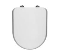 Copriwater Odeon Catalano Dedicato In Legno Rivestito Resina Bianca | Sedile WC Compatibile Vaso Catalano Odeon | Con Paracolpi Antiscivolo E Cerniere In Ottone Cromato Incluse