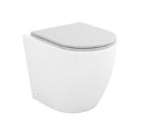 Copriwater originale slim in termoindurente bianco lucido con chiusura soft-close e sgancio rapido, linea FLAN