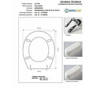 Copriwater PALLADIO Nero cerniera Rallentata Soft Close Cromo-Sbordoni