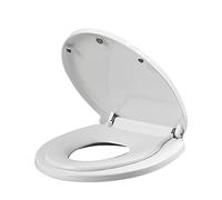 Copriwater Per Famiglia, Tavoletta Wc Sedile Wc Rimovibile Sedile Copriwater Famiglia Con Forma U/V/O, Chiusura Rallentata, Antibatterico, Per Bambini e Adulti (Bianco)