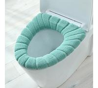 Copriwater per sedile del WC, in peluche, lavabile, caldo, super caldo (verde A)