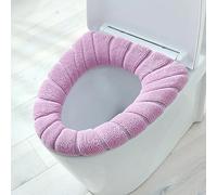 Copriwater per WC con riscaldamento, coprisedili per WC, super caldi, con tappetino per WC in morbido tessuto, imbottitura in pile, lavabile (Rosa)