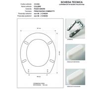 Copriwater Pozzi Ginori COLIBRI' BIANCO Cerniera Cromo-Sedile-Asse Wc
