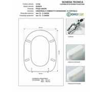 Copriwater Pozzi Ginori QUINTA BIANCO Cerniera Cromo-Sedile-Asse Wc