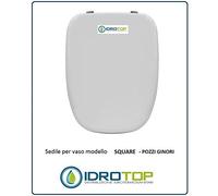 Copriwater Pozzi Ginori SQUARE BIANCO Cerniera Cromo-Sedile-Asse Wc