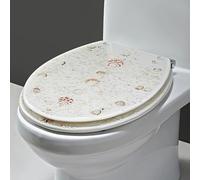 Copriwater rotondo, con cerniere cromate, design 3D Ocean Series per WC standard