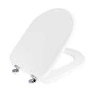 Copriwater Universale 35,3x43,3 cm in MDF Cerniere in Metallo Cromato Clodia Bianco Lucido