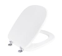 Copriwater Universale 35,5x43,3 cm in MDF Cerniere in Metallo Cromato Tesi Bianco Lucido