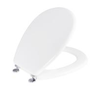 Copriwater Universale 37x43,6 cm in MDF Cerniere in Metallo Cromato Piemonte Bianco Lucido