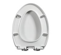 Copriwater Universale a forma V, Tavoletta WC Bianca Ovale Chiusura ammortizzata, Soft-Close, Copri WC Universale, Asse WC Facile da Montare, Tavoletta 45x36CM