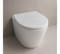 Copriwater universale bianco effetto marmo in MDF tavoletta con cerniere