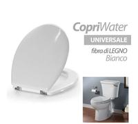 Copriwater universale BIANCO sedile coprivaso in legno copri wc water bagno MDF