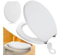 Copriwater Universale Copri WC Legno MDF Coprivaso Sedile Bianco Water pesante