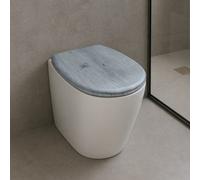 Copriwater universale grigio effetto legno in MDF tavoletta con cerniere