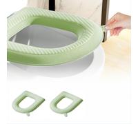 Copriwater universale impermeabile in EVA per bagno, 2 pezzi (verde) con maniglia