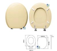 COPRIWATER UNIVERSALE IN LEGNO CHAMPAGNE SEDILE WC CON CERNIERE UNIVERSALI