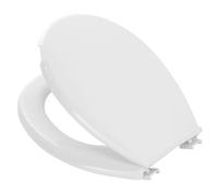 Copriwater universale in polipropilene bianco con cerniere in plastica