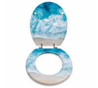Copriwater Universale MDF Effetto Onde Marine Con Cerniere 94108