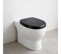 Copriwater universale moderno nero satinato in legno MDF tavoletta con cerniere