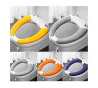 Copriwater universale, morbido copriwater, adesivo for WC, lavabile, scaldabagno, copriwater, cuscino, tinta unita(Small grey)