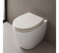 Copriwater universale rovere chiaro effetto legno in MDF tavoletta con cerniere