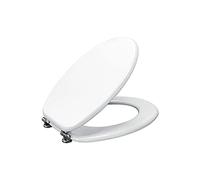 Copriwater Universale Tavoletta Copri WC in Legno MDF Bianco Coperchio Sedile Water Per Bagno