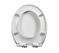 Copriwater Universale, Tavoletta WC Bianca Ovale Chiusura ammortizzata, Sedile WC Soft-Close, Copri WC Universale, Asse WC Facile da Montare, Tavoletta Bagno 42x36CM
