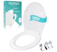 Copriwater Universale, Tavoletta WC Universale a Chiusura Rallentata in Urea Formaldeide, Sedile WC con Sgancio Rapido, Coperchio Water Ovale, Bianco, Antibatterico Effetto Porcellana Inalterato