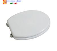 Copriwater WC in Legno Universale Tavoletta Copri Vaso Classico Laccato Bianco