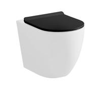 Copriwc Originale Ultraslim In Termoindurente Nero Opaco Con Chiusura Soft-Close E Sgancio Rapido - Sedile Wc Per Sanitari Tokyo