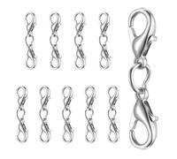 Coptiner 10 pezzi doppia chiusura aragosta estensore in lega di zinco doppio artiglio connettore mini bracciale chiusure di ricambio cordino Snap gancio per fai da te gioielli fai da te fabbricazione