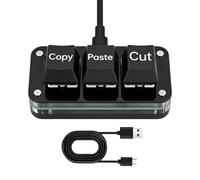 Copy Paste Keyboard Device, Meccanical Ergonomic Button, 3 Key Pad with Sturdy Build, Home Office Travel Daily Working Tool, Premium Quality Game Design Playing Accessory, Easy Use for Computer