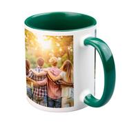 Copykrea - Tazza personalizzabile con la tua foto | Classificazione AAA | Lavabile in microonde e in lavastoviglie | 350 ml | Interno verde