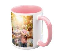 Copykrea - Tazza personalizzabile con la tua foto | Classificazione AAA | Lavabile in microonde e in lavastoviglie | 350 ml | Interno rosa