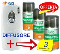 COPYR Erogatore Copyrmatic + 3 bombolette ricarica KENYASAFE EXTRA - Insetticida