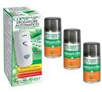 Copyr Kenyasafe Extra e Copyrmatic Combi - Insetticida Antizanzare, Mosche e Insetti Volanti, 3 Bombole 250ml + Erogatore Automatico, Piretro Insetticida Biologico e Repellente Zanzare Casa e Giardino