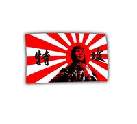 Copytec - Adesivo con bandiera del Kamikaze, 6 x 10 cm, Rosso, Vinile, Lucido, Impermeabile, Uso singolo, Superfici lisce, Militare