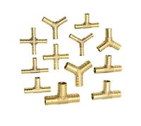 COQFBHJBRH Pipe Fittings Brass T-Shaped 8/10/12/14/16/19mm Hose Connector Y Cross Three-Way Hose Copper Connector Air Water Oil Coupler 1 (Color : T x 19mm) COQFBHJBRH