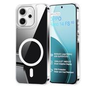 Coqinen Cover per Oppo Reno 14 FS, Custodia Magnetica Trasparente, Antiurto Anti-Graffio Ultra Sottile Case con Hard PC + TPU Paraurti, Clear