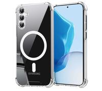 Coqinen Cover per Samsung Galaxy A34 5G, Custodia Magnetica Trasparente con Hard PC + TPU Paraurti, Antiurto Anti-Graffio Ultra Sottile Case, Clear