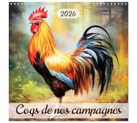 Coqs de nos campagnes (Calendrier mural carré 2026 30 x 60 cm (ouvert)) Calendrier double avec une page pour vos prises de notes: Laissez la majesté ... chaque mois de l'année. (CALVENDO Animaux)