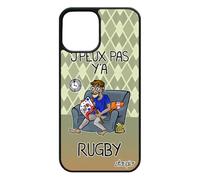 Coque 12 Pro/iPhone 12 Silicone je peux Pas y'a Rugby Comique Drole BD jpeux Vert humour Housse Texte Cover Supporter je Rigida Apple