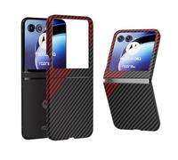 COQUE Caso per Motorola Razr 50, le Custodie Pieghevoli per Telefoni Motorola Razr 50 Carbon Series Flip Series(Rosso)