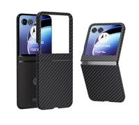 COQUE Caso per Motorola Razr 50, le Custodie Pieghevoli per Telefoni Motorola Razr 50 Carbon Series Flip Series(Nero)