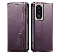 COQUE Custodia a portafoglio con chiusura magnetica per Xiaomi Poco M7 con cinturino da polso elastico, porta carte di credito integrato e supporto regolabile, custodia protettiva anti-goccia per