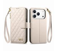 COQUE Custodia a portafoglio per Blackview Wave 7C con slot per carte integrati e tasca con cerniera, design con patta magnetica, cordino staccabile, custodia protettiva antiurto-Bianco
