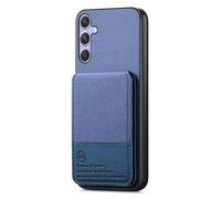 COQUE Custodia a portafoglio per Honor 600 Pro, texture twill, scomparti per carte integrati e cinturino da polso, protezione RFID, tasca con cerniera, custodia protettiva in pelle-Blu